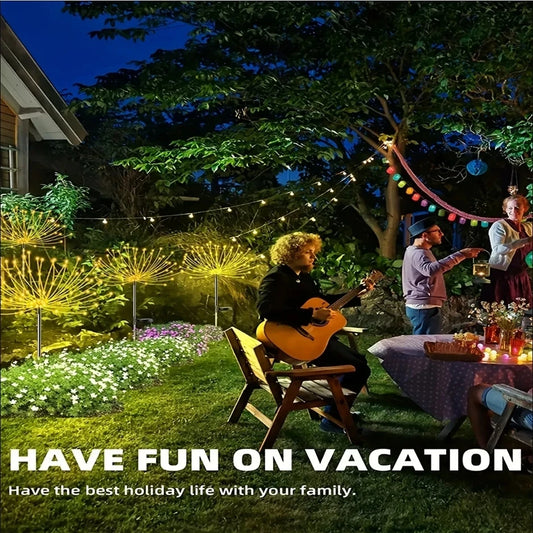 Lampa Solara, Decor Gradina, Model Fireworks/Artificii, din Sarma de Cupru, 120 LED-uri, 55W, 90 cm