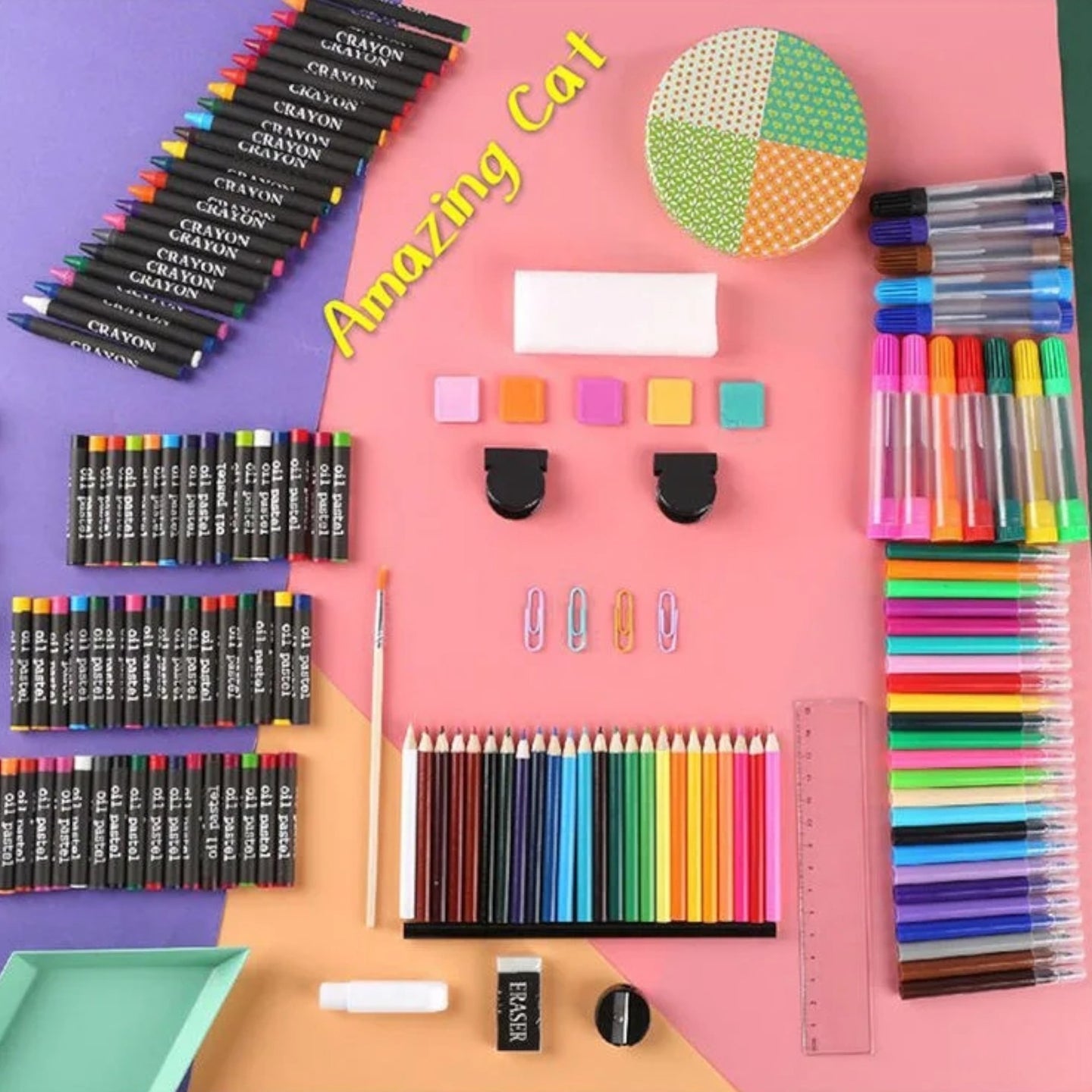 Set pentru Pictura si Desen , Cutie pentru Depozitare si Organizare, 208 Piese