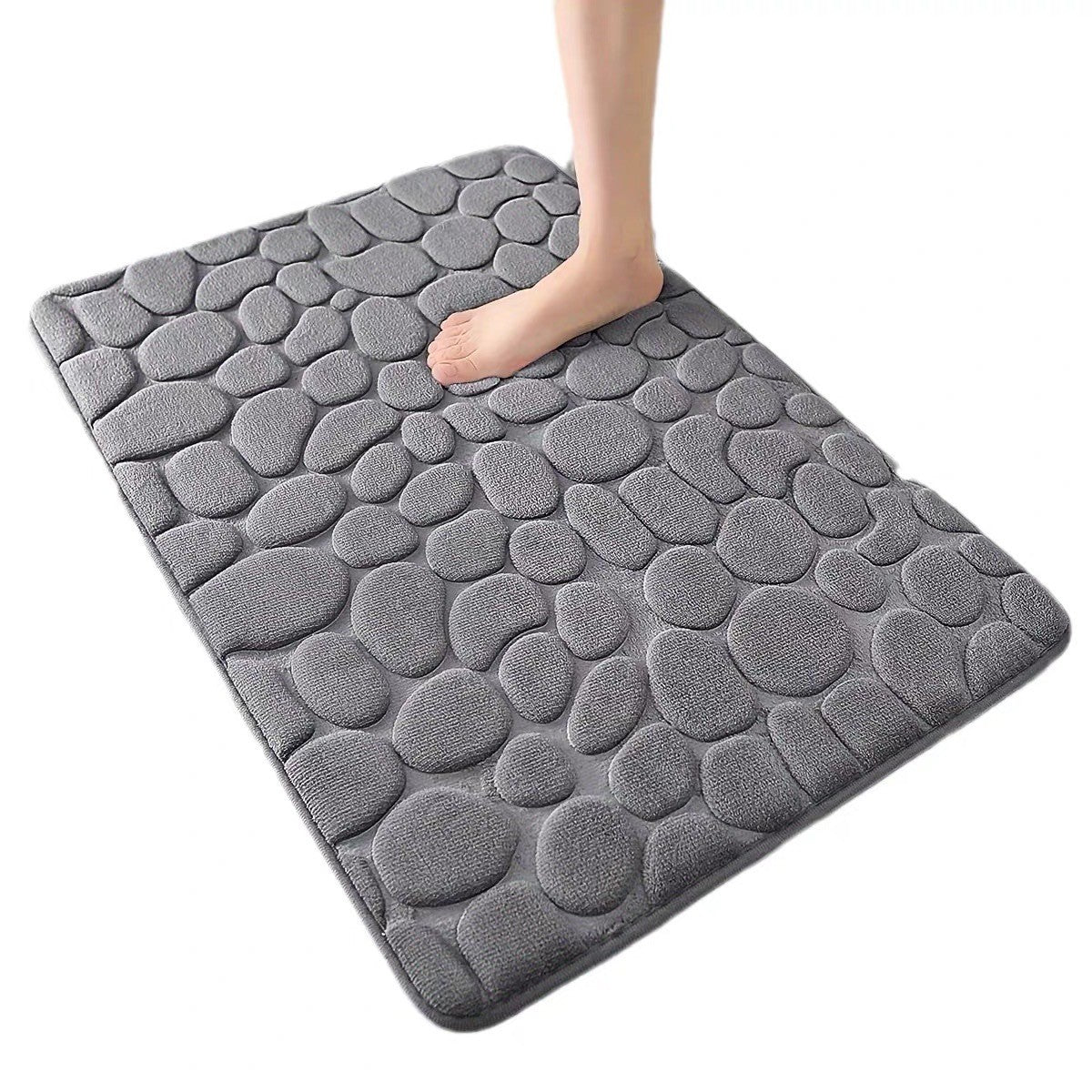 Covoras pentru Baie Antiderapant, Uscare Rapida, Model 3D Piatra, 40x60 cm