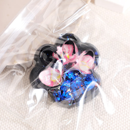 Jucarie Antistres Squishy, selexmo, cu Revenire Lenta, Squeeze Pinch Family, Model Cat Paw, 6.5 x 6 cm, din Tpr, 4-6 Ani, Model 5 Meduze, Negru cu Insertii