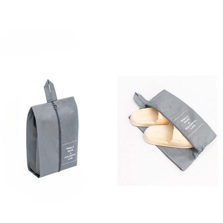 Set 7 Genti de Calatorie, selexmo, pentru Depozitare, Compresibile, 7 Dimensiuni, Impermeabile, Design cu Plasa, Pliabile, Manere Robuste, Fermoar dublu, Gri