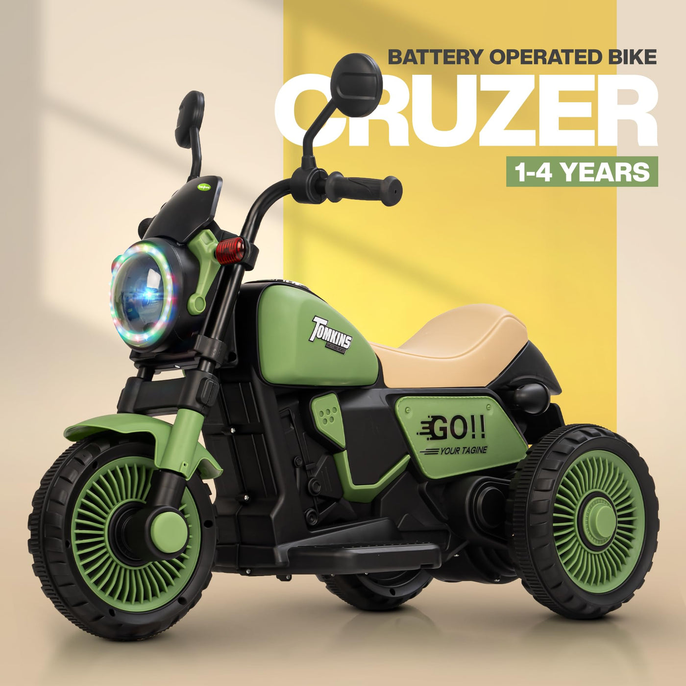 Motocicletă Reîncărcabilă Baybee Cruzer pentru Copii cu Accelerație și Funcții Multimedia 1-5 ani