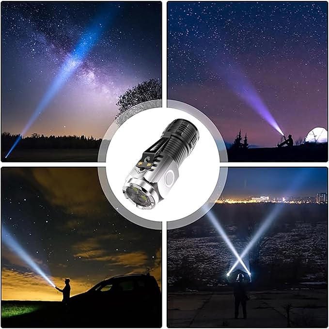 Lanternă cu trei ochi, super strălucitoare, mini lanternă, Clema magnetică puternică, ABS, cu clemă pentru stilou