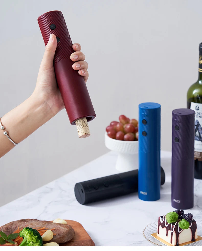 Tirbuson Electric, Deschizator Sticle de Vin, Incarcare USB, Rosu