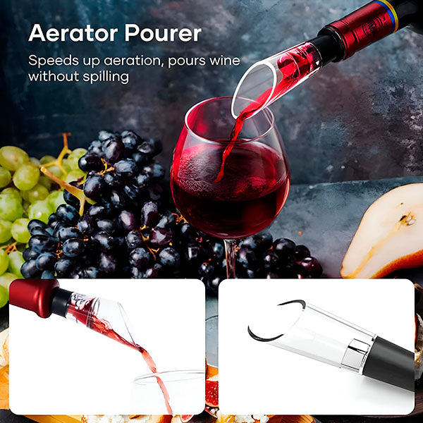 Set cu deschizător automat pentru sticlele de vin