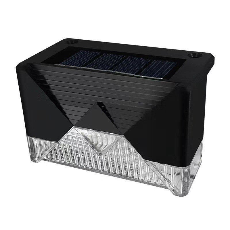 Aplica solara LED Selexmo, ABS/Policarbonat, rezistenta la apa IP65, pentru trepte, borduri, terasa, 1.2V, 600mah, 7.9 x 5 cm, lumina multicolora, negru