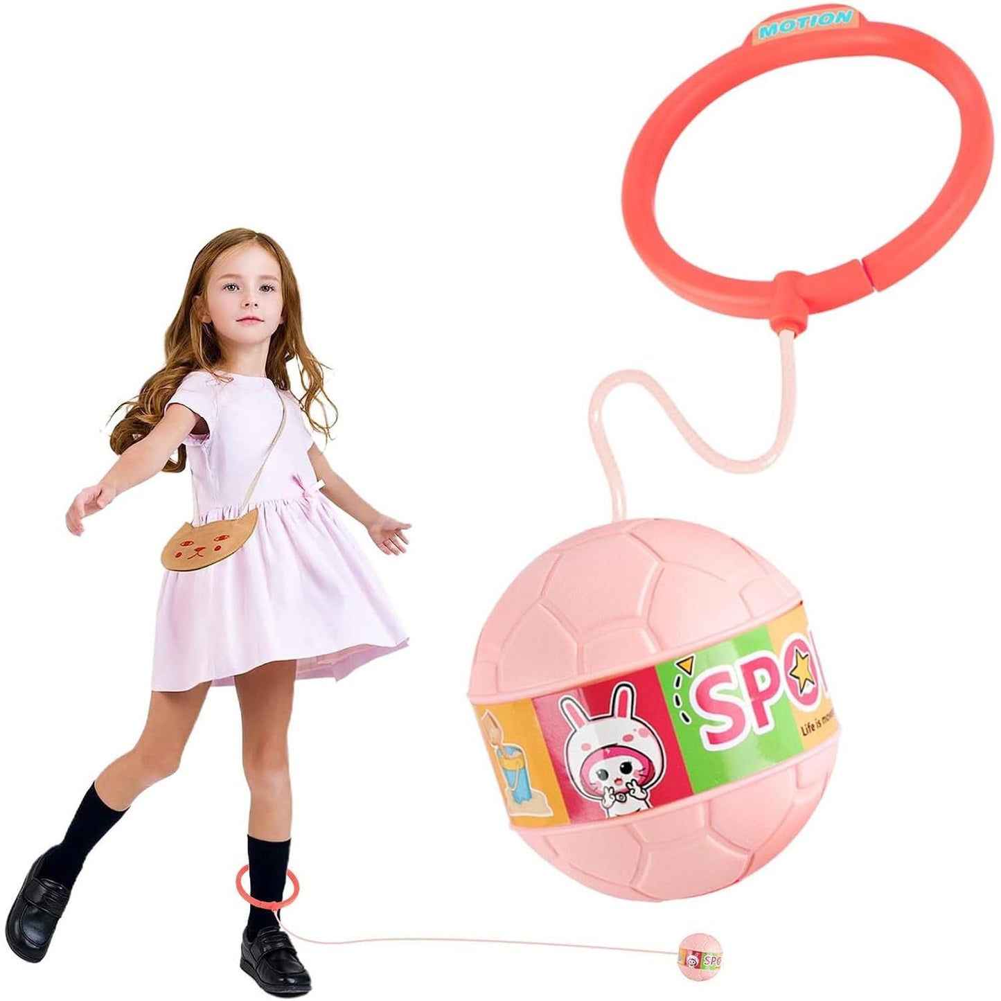 Minge pentru Sarit, Tip Coarda Hula Hoop, Cerc 12 cm, Coarda 52 cm, Minge 12 x 11 cm, Functie Iluminat, 4-6 Ani, Plastic