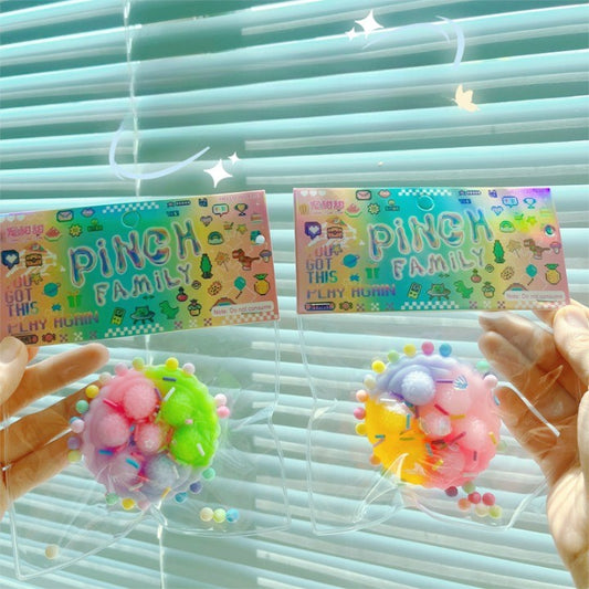 Jucarie Antistres Squishy, selexmo, cu Revenire Lenta, Squeeze Pinch Family, Model Prajiturica, 6x6 cm, 60g, Ambalaj Transparent, Multicolor