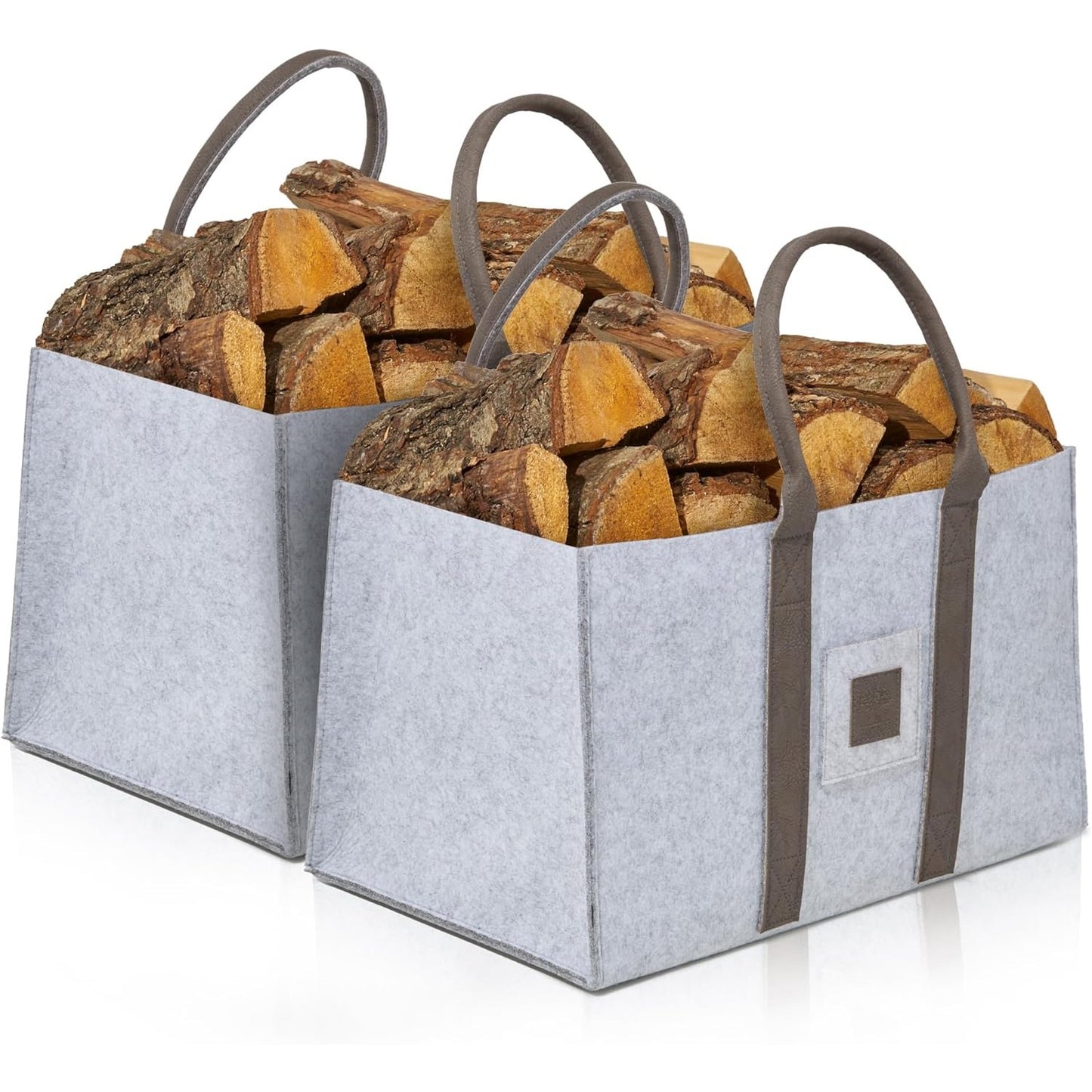 Cos Multifunctional pentru Rufe Murdare, Cos Depozitare, selexmo, Gri, 50x34x32, Geanta Durabila pentru Lemne si Accesorii