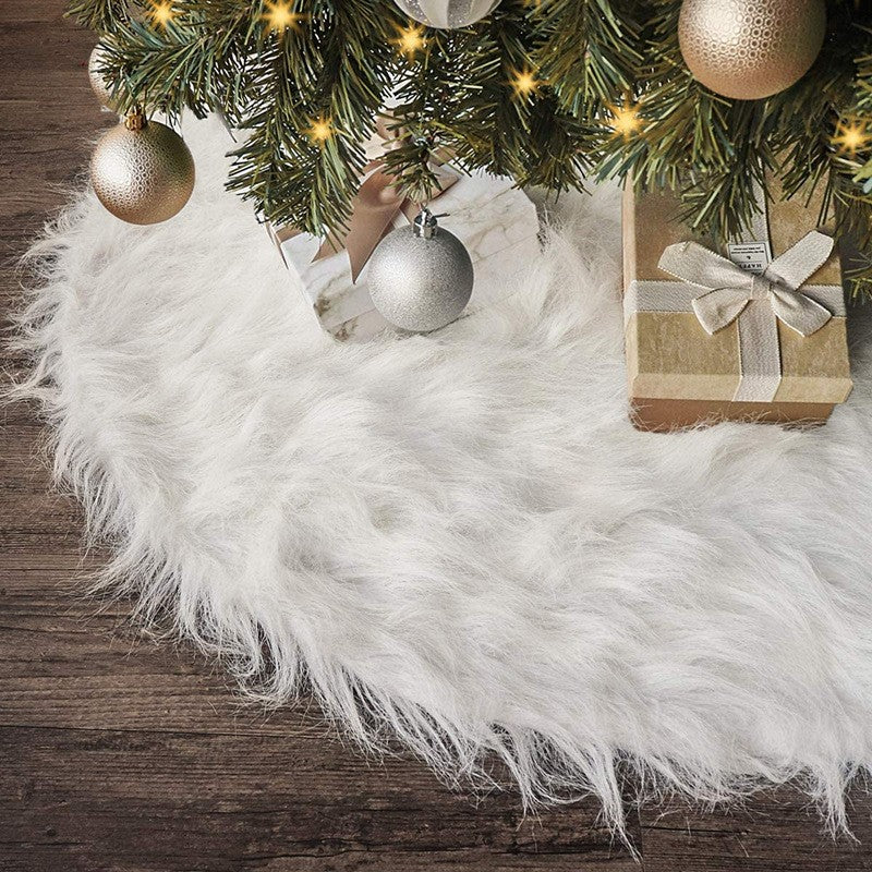 Covor pentru bradul de Craciun White Haipai, blana