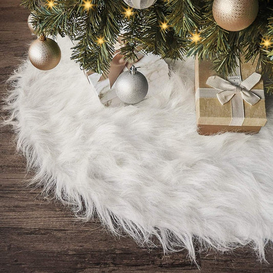 Covor pentru bradul de Craciun White Haipai, blana