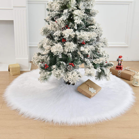 Covor pentru bradul de Craciun White Haipai, blana