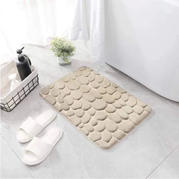 Covoras pentru Baie Antiderapant, Uscare Rapida, Model 3D Piatra, 40x60 cm