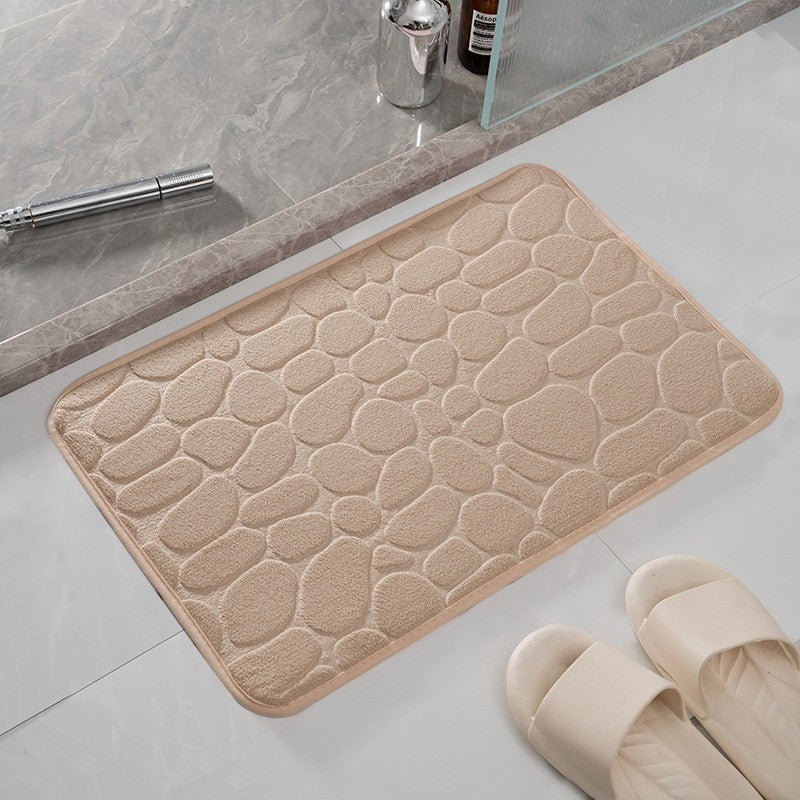 Covoras pentru Baie Antiderapant, Uscare Rapida, Model 3D Piatra, 40x60 cm