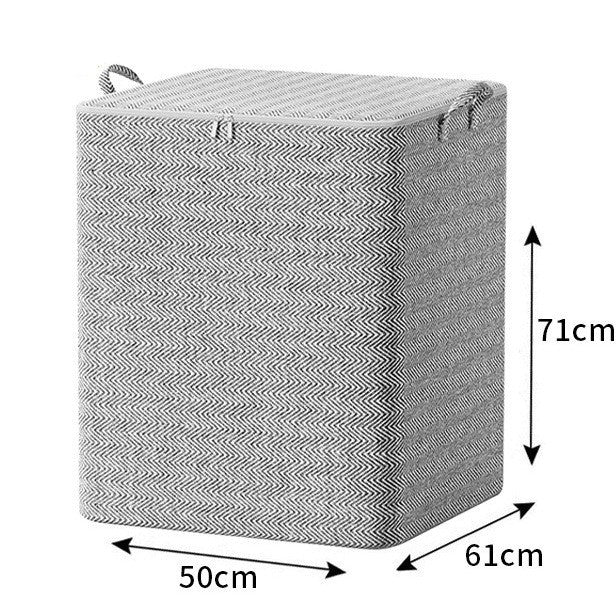Cutie de Depozitare cu Fermoar, selexmo, Pliabila, Maner Ranforsat, Fermoar Rezistent, pentru Haine, Paturi, Plapumi, Perne, Lenjerii de Pat, Jucarii, 61x50x71 cm, 210 Litri, Gri