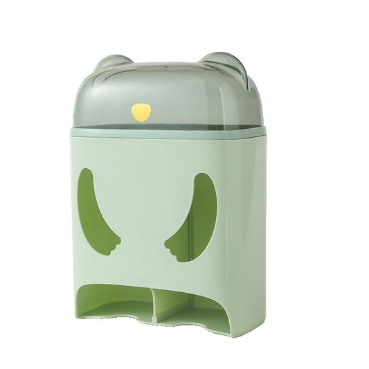 Cutie de Depozitare, selexmo, Montare Perete, Adeziv, Fara Perfoare, din ABS, Model Urs, 18 x 11 x 25 cm, Verde