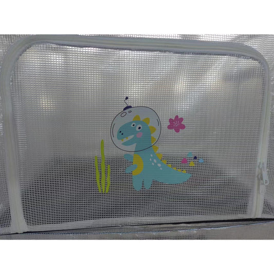 Cutie de Depozitare, selexmo, pentru Camera Copiilor, 100L, din PVC, Model Dinozaur, 60 x 42 x 40 cm, Transparent