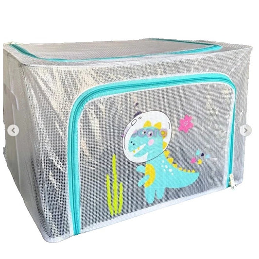 Cutie de Depozitare, selexmo, pentru Camera Copiilor, 100L, din PVC, Model Dinozaur, 60 x 42 x 40 cm, Transparent
