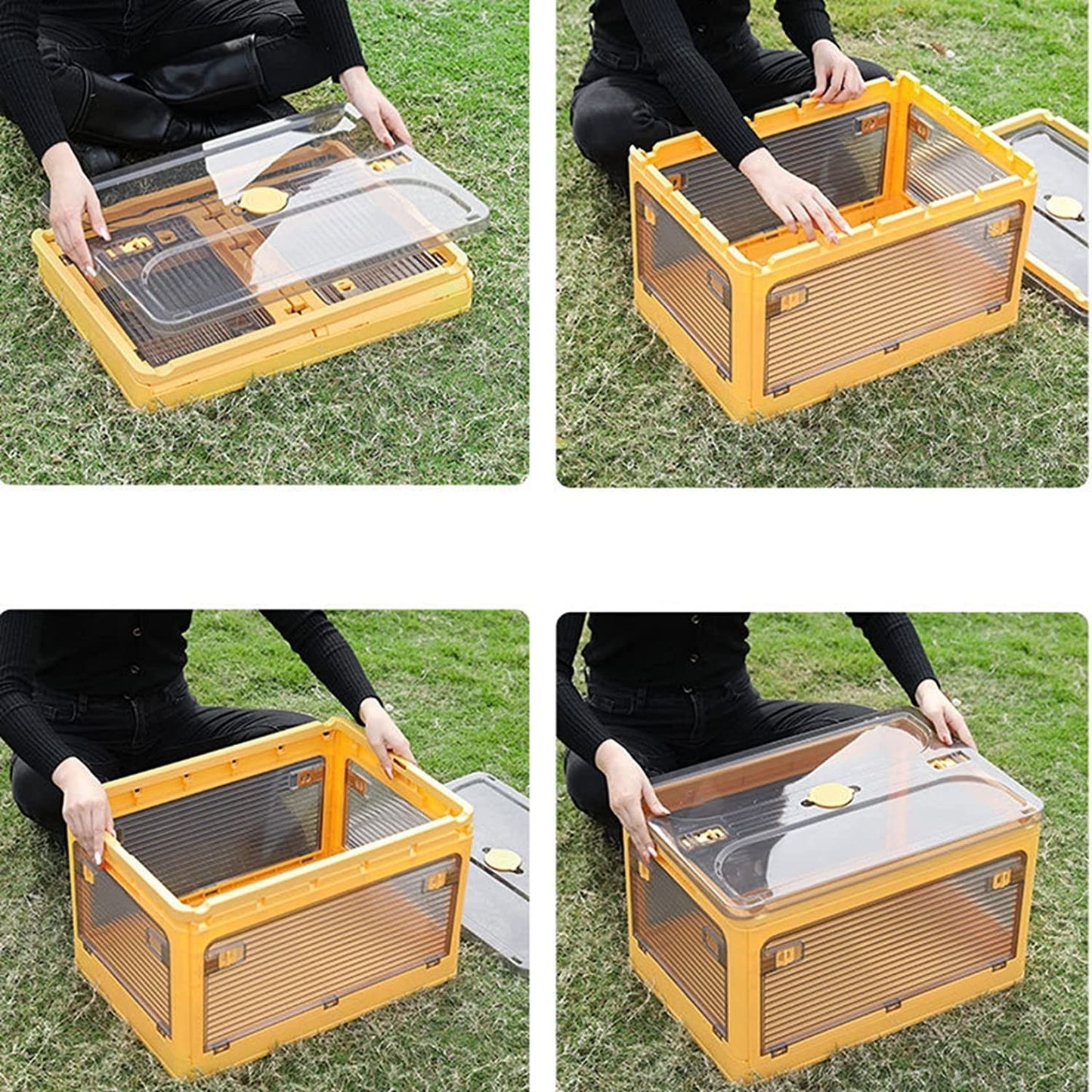 Cutie de depozitare pliabila, selexmo, Cu capac, 29 L, Plastic, 40.5x29x24.5 cm, Albastru
