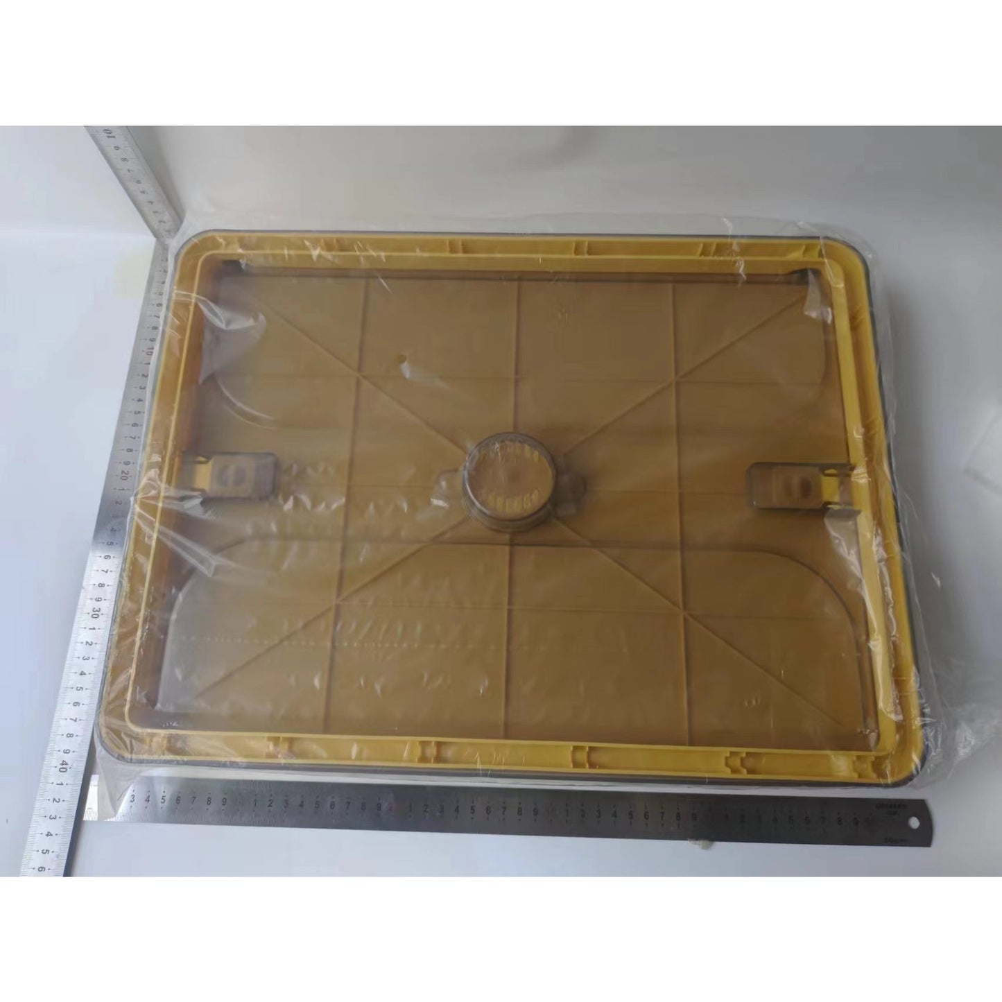 Cutie de depozitare pliabila, selexmo, Cu capac, 40 L, Plastic, 47x35x24.5 cm, Portocaliu