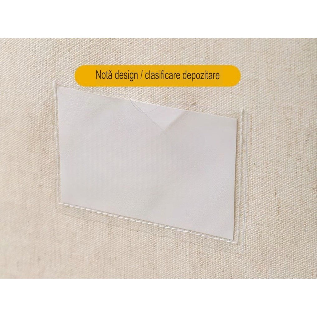 Cutie de Depozitare Pliabila, selexmo, Cu Fereastra si Fermoar Dublu, 66 L, Textil Premium, 50x40x33 cm, Cadru Metalic, Impermeabila, Bej