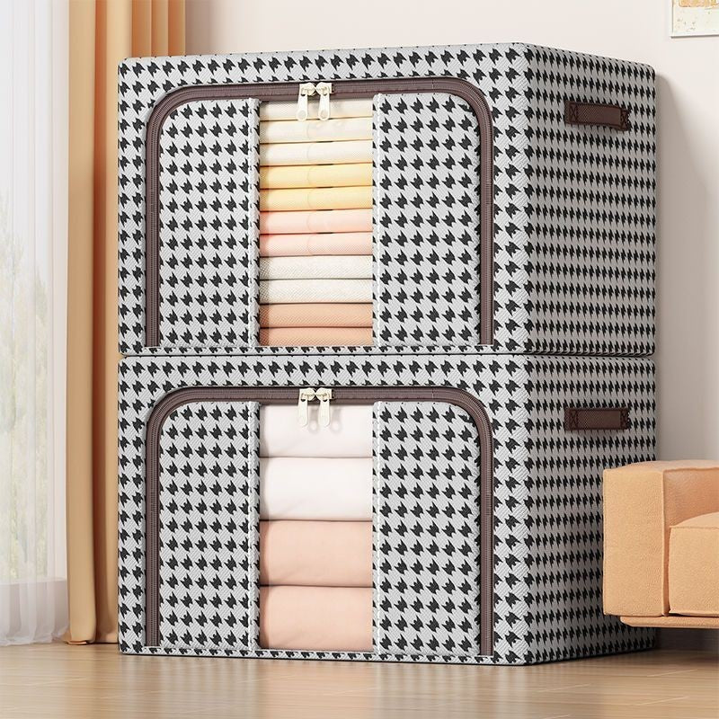 Cutie de Depozitare Pliabila, selexmo, Cu fermoar Bidirectional, 24 L, Textil, 40x30x20 cm, Cadru Metalic, o Fereastra, Suport Baza Stabil din Plastic, Design Zebra, Alb Negru