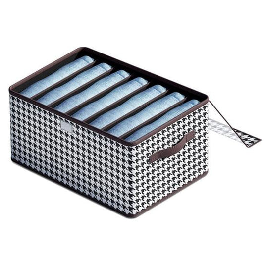 Cutie Depozitare, selexmo, Capac Transparent, Model In Carouri, Model Mediu, Maro