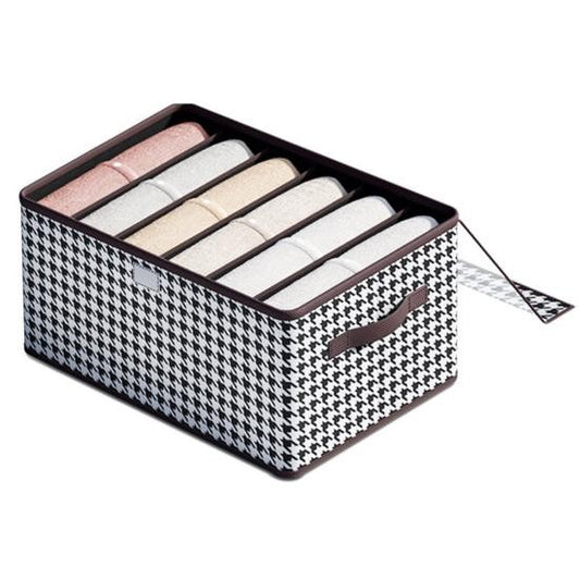 Cutie Depozitare, selexmo, Capac Transparent, Model In Carouri, Model Mic, Maro