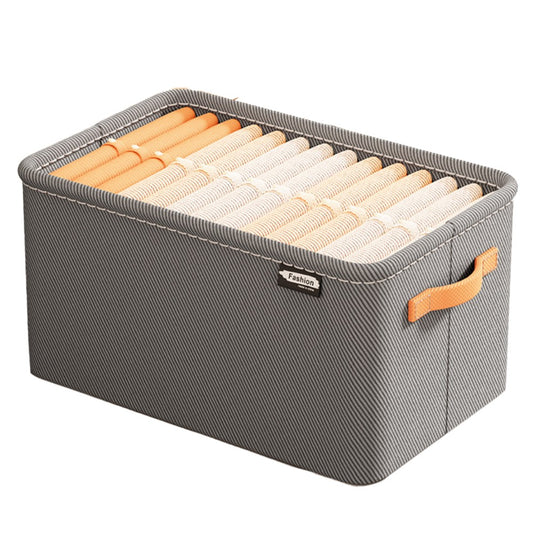 Cutie Depozitare selexmo, pentru Haine, lucruri, din Textil cu Cadru Metalic, Manere Laterale, forma Dreptunghiulara, 35 x 25 x 22cm, volum 19 L, Gri