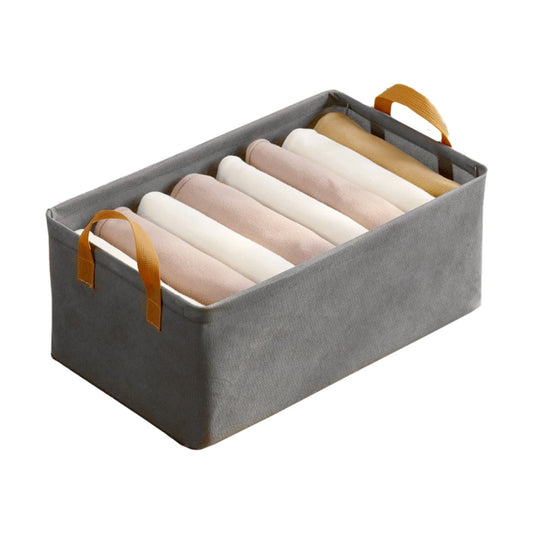 Cutie Depozitare selexmo, pentru Haine, lucruri, din Textil cu Cadru Metalic, Manere Laterale, forma Dreptunghiulara, 47 x 28 x 20 cm, volum 26 L, Gri