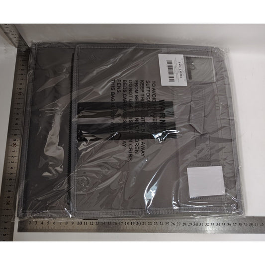 Cutie Depozitare Lenjerii de Pat, selexmo, Pliabila, Capacitate 18l, 38x33x12 cm, din Panza Oxford cu PP Incorporat, Fereastra Vizibila, Gri