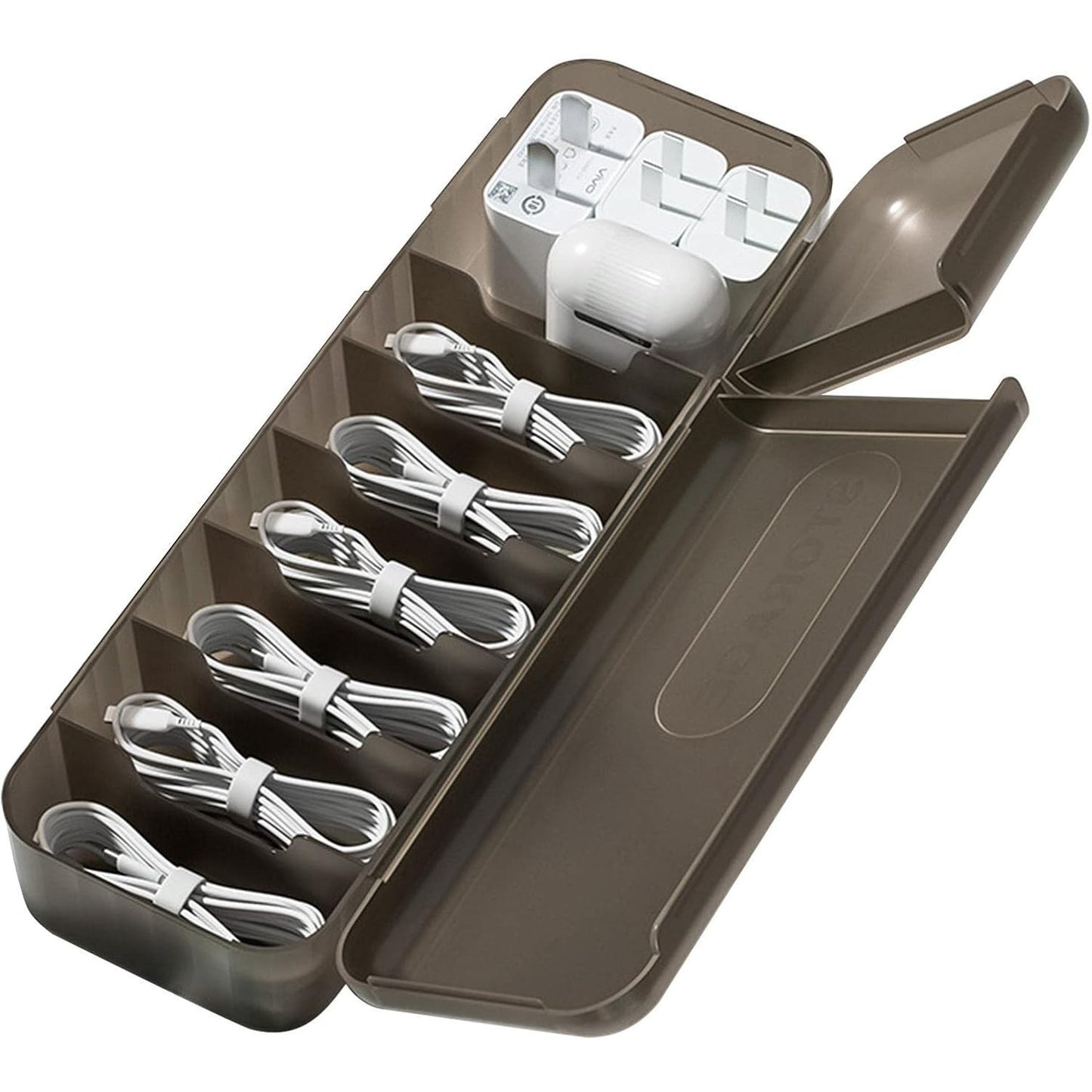 Cutie Organizatoare pentru Cabluri, selexmo, din Plastic, 28 x 9 x 6 cm, Gri