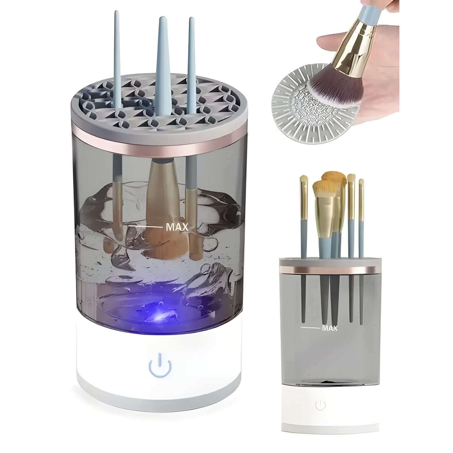 Dispozitiv Portabil pentru Curățarea Pensulelor de Machiaj - USB, 7000RPM, Vibrații Sonice