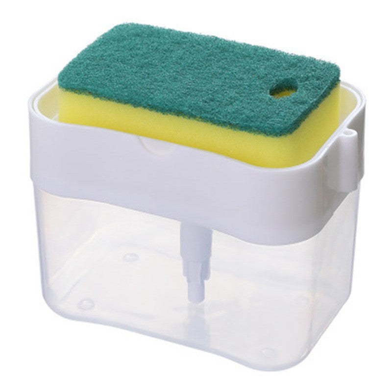 DOZATOR, DISPENSER 2 IN 1 PENTRU DETERGENT LICHID DE VASE SAU PENTRU OBIECTE SANITARE CU SUPORT PENTRU BURETE DE BUCATARIE , 380 ML