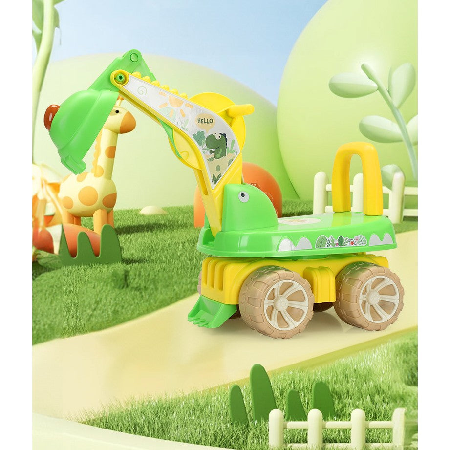 Excavator pentru Copii, 1-3 Ani, Greutate Portanta 30 kg, Muzica si Lumini, Rotatie 360 Grade