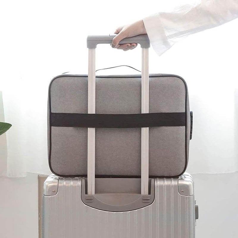 Geanta selexmo pentru Depozitare Acte si Documente, Facturi, Carduri, cu Cod de Securitate, 5 Compartimente, Impermeabila, 37 x 20 x 27 cm, Gri