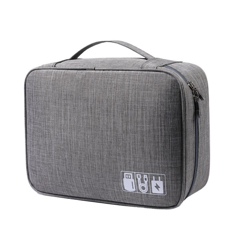 Geanta Organizatoare selexmo, Pentru Cabluri si Accesorii, Portabila, Impermeabila, 24,5 x 18 x10cm, Gri