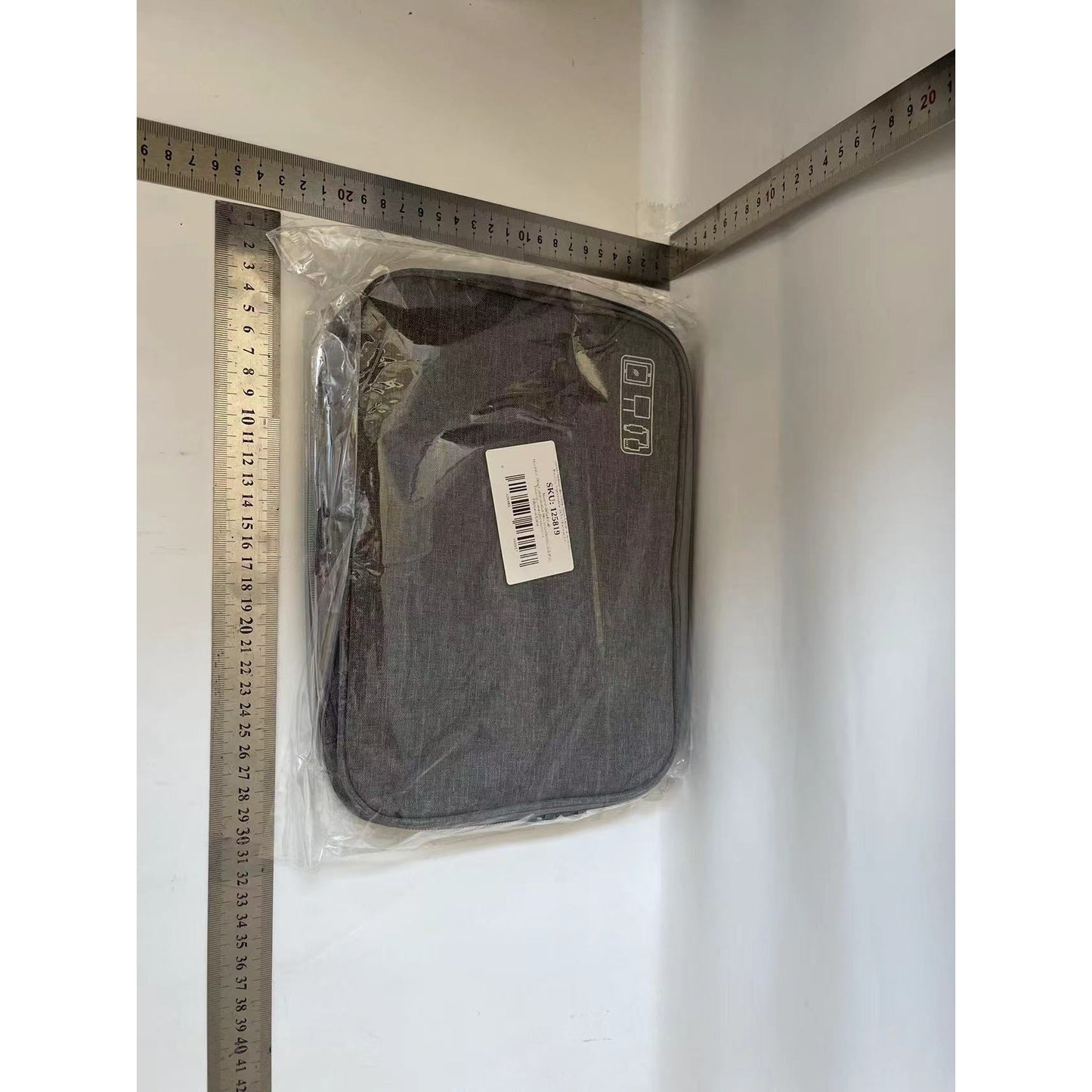 Geanta Organizatoare selexmo, Pentru Cabluri si Accesorii, Portabila, Impermeabila, 24,5 x 18 x10cm, Gri