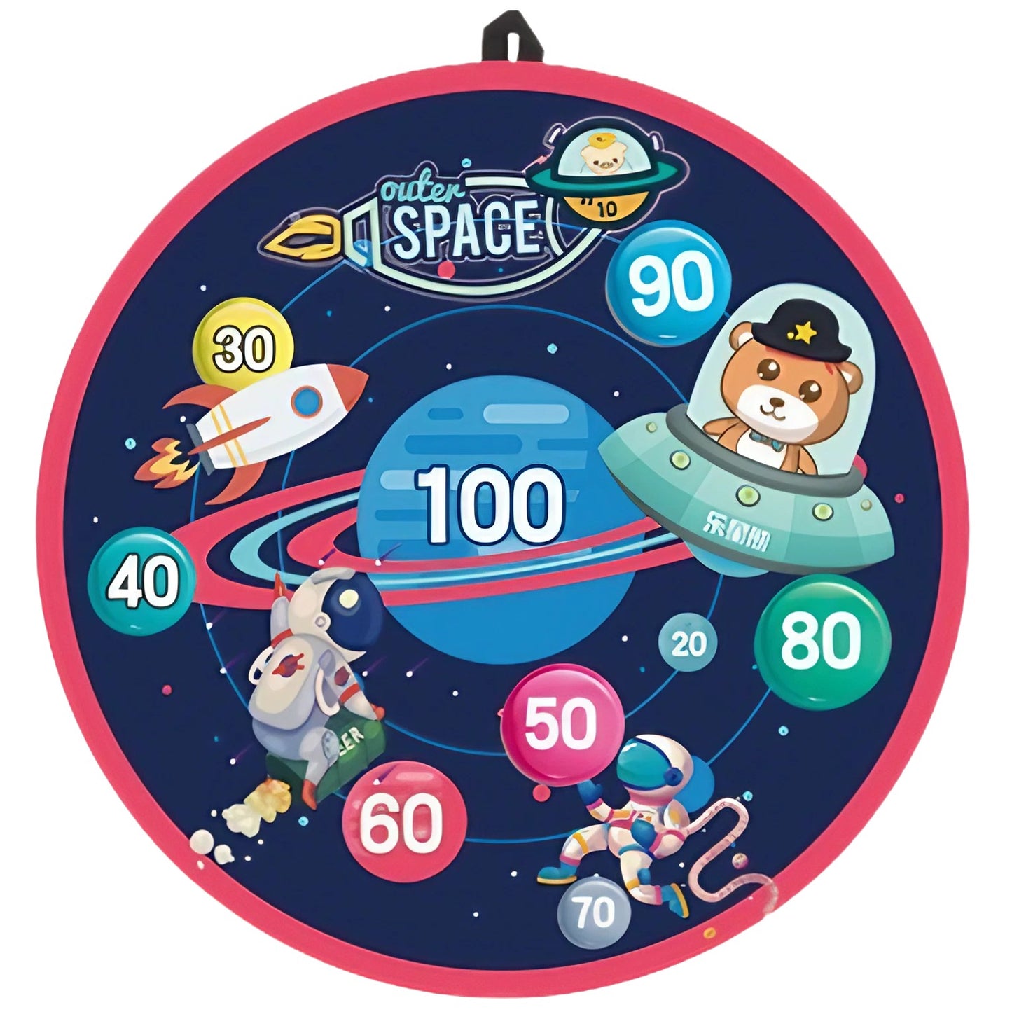 Joc Darts pentru Copii, Placa Pliabila 36.5 cm, 8 Mingii Velcro/Scai Simple, 2 Mingii Luminoase