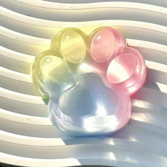 Jucarie Antistres Squishy, selexmo, cu Revenire Lenta, Labuta de Pisica Pufoasa, 7.5 cm, Ambalaj Transparent, Model 27054, Multicolor