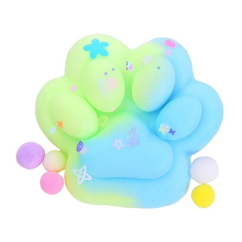 Jucarie Antistres Squishy, selexmo, cu Revenire Lenta, Labuta de Pisica Pufoasa, 7.5 cm, Ambalaj Transparent, Model 27059, Multicolor