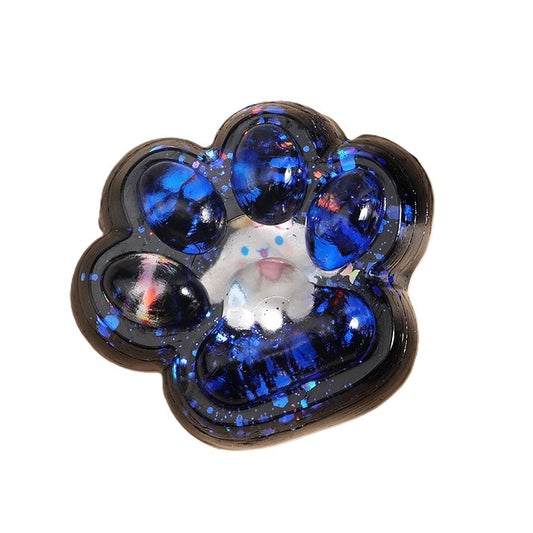 Jucarie Antistres Squishy, selexmo, cu Revenire Lenta, Model Cat Paw, Squeeze Pinch Family, 6.5 x 6 cm, din Tpr, 4-6 Ani, Model 2 Figurine, Negru cu Insertii