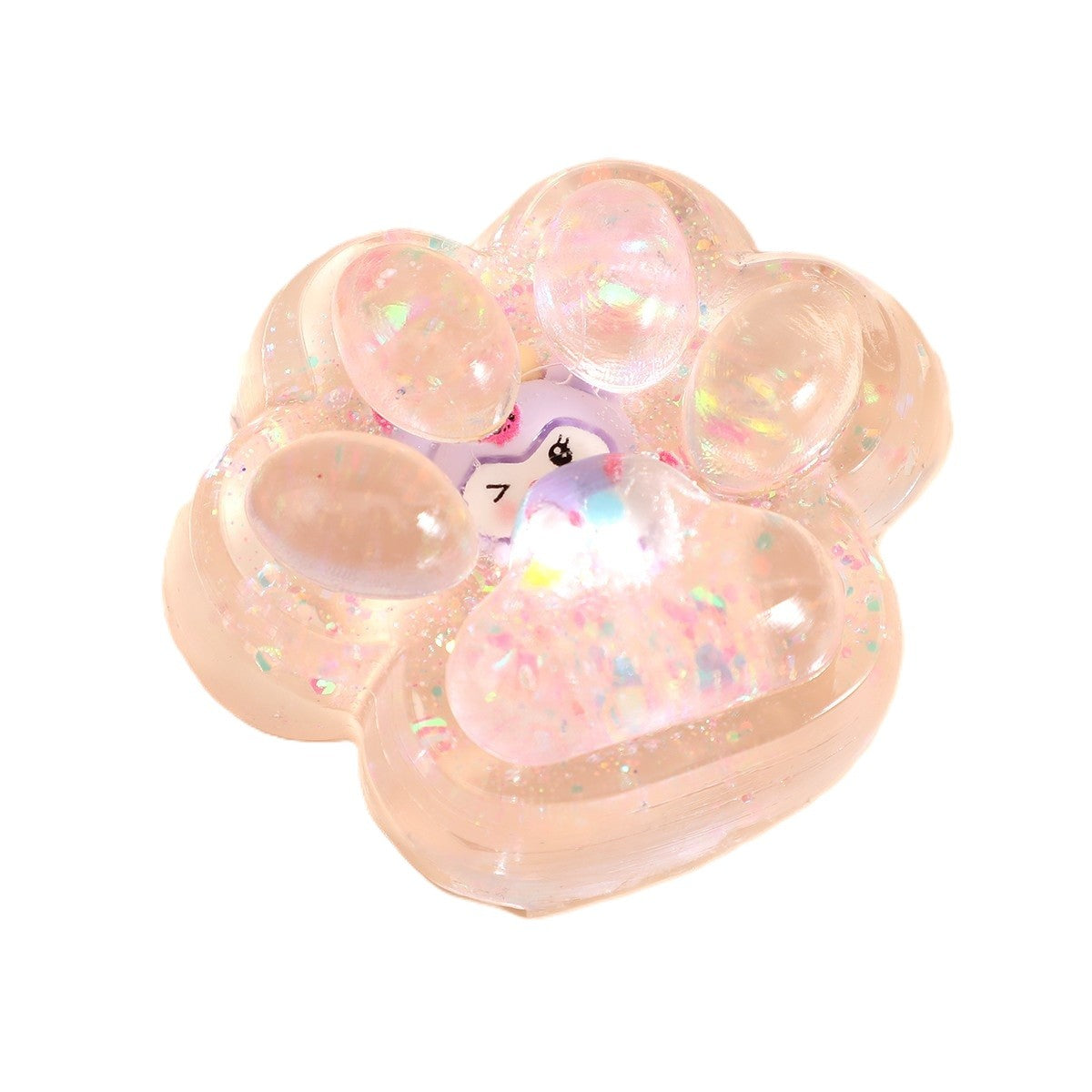 Jucarie Antistres Squishy, selexmo, cu Revenire Lenta, Squeeze Pinch Family, Model Cat Paw, 6.5 x 7 cm, din Tpr, 4-6 Ani, Model 1 Figurina, Transparent
