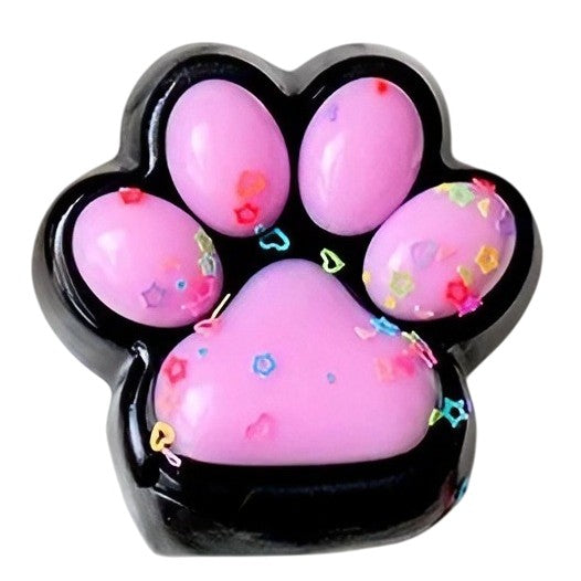 Jucarie Antistres Squishy, selexmo, cu Revenire Lenta, Squeeze Pinch Family, Model Labuta de Pisica, 6.8x6.2 cm, 55g, Ambalaj Transparent, Roz Deschis