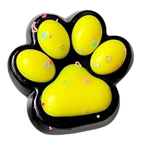 Jucarie Antistres Squishy, selexmo, cu Revenire Lenta, Squeeze Pinch Family, Model Labuta de Pisica, 6.8x6.2 cm, 55g, Ambalaj Transparent, Galben