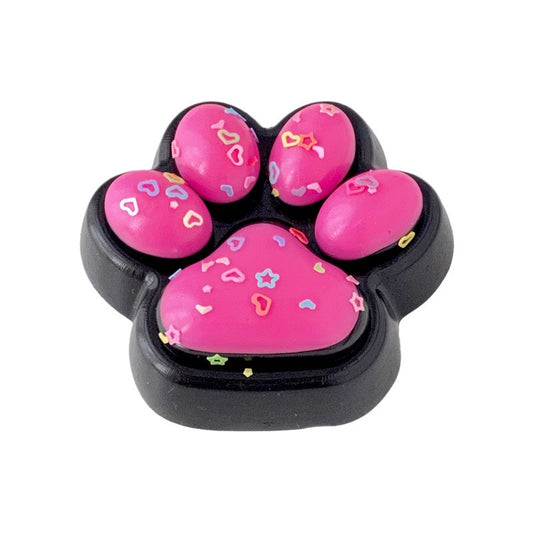 Jucarie Antistres Squishy, selexmo, cu Revenire Lenta, Squeeze Pinch Family, Model Labuta de Pisica, 6.8x6.2 cm, 55g, Ambalaj Transparent, Roz Inchis