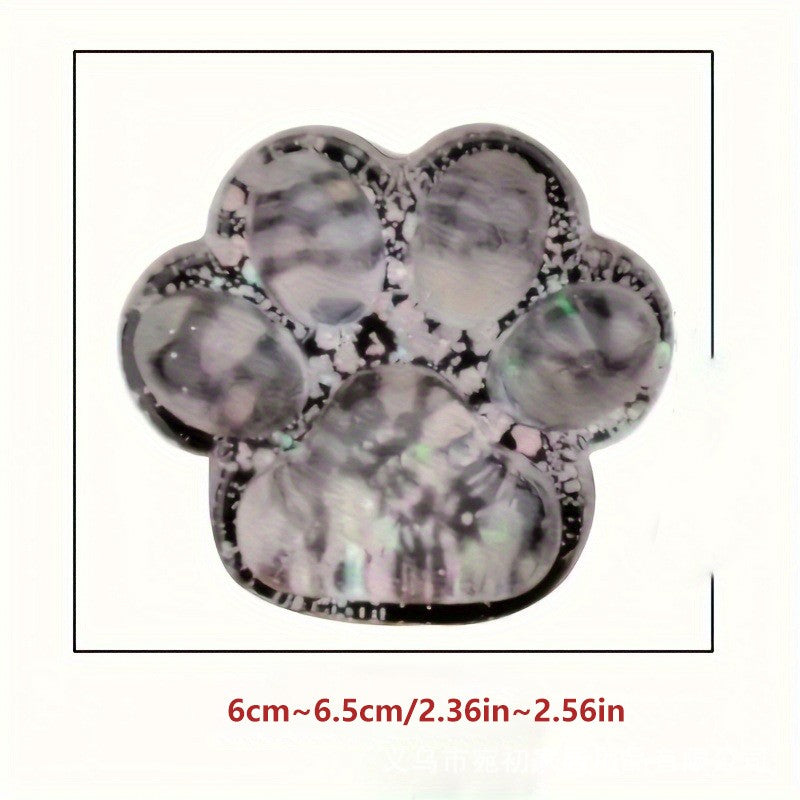 Jucarie Antistres Squishy, selexmo, cu Revenire Lenta, Squeeze Pinch Family, Model Labuta de Pisica cu Sclipici, 6.5x6 cm, 60g, Ambalaj Transparent, Alb-Negru