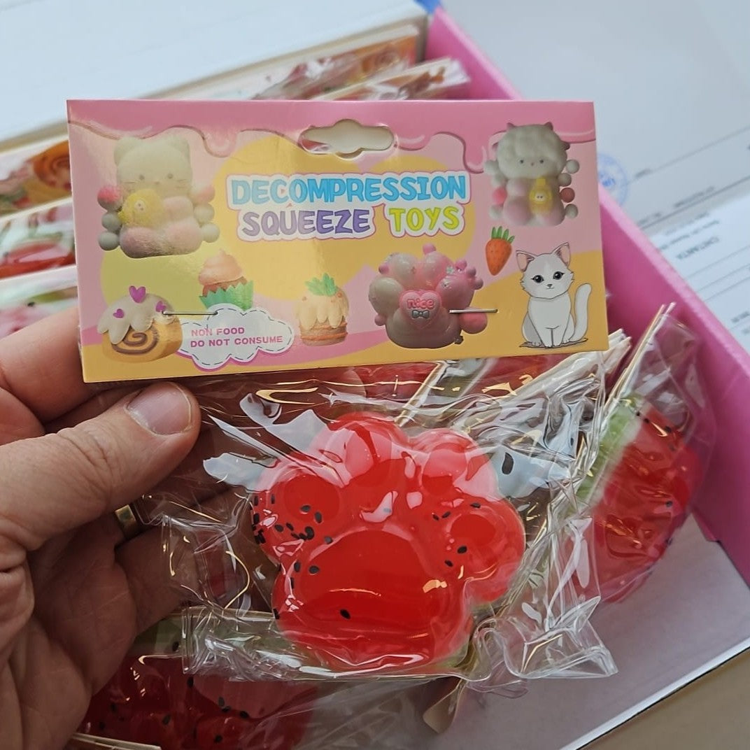 Jucarie Antistres Squishy, selexmo, cu Revenire Lenta, Squeeze Pinch Family, Model Labuta de Pisica, Rosie