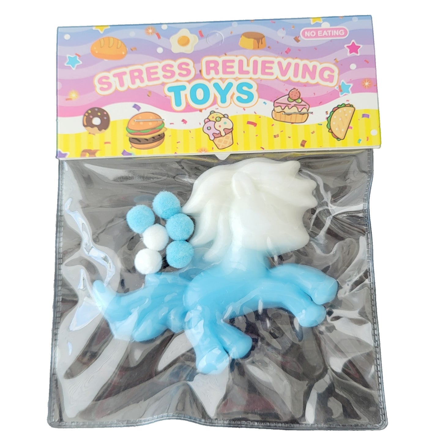 Jucarie Antistres Squishy, selexmo, cu Revenire Lenta, Squeeze Pinch Family, Model Unicorn, Ambalaj Transparent, multicolor