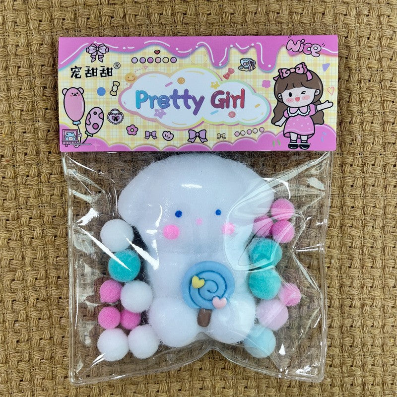 Jucarie Antistres Squishy, selexmo, cu Revenire Lenta, Squeeze Pretty Girl, Model Animalut, Ambalaj Transparent, Alb